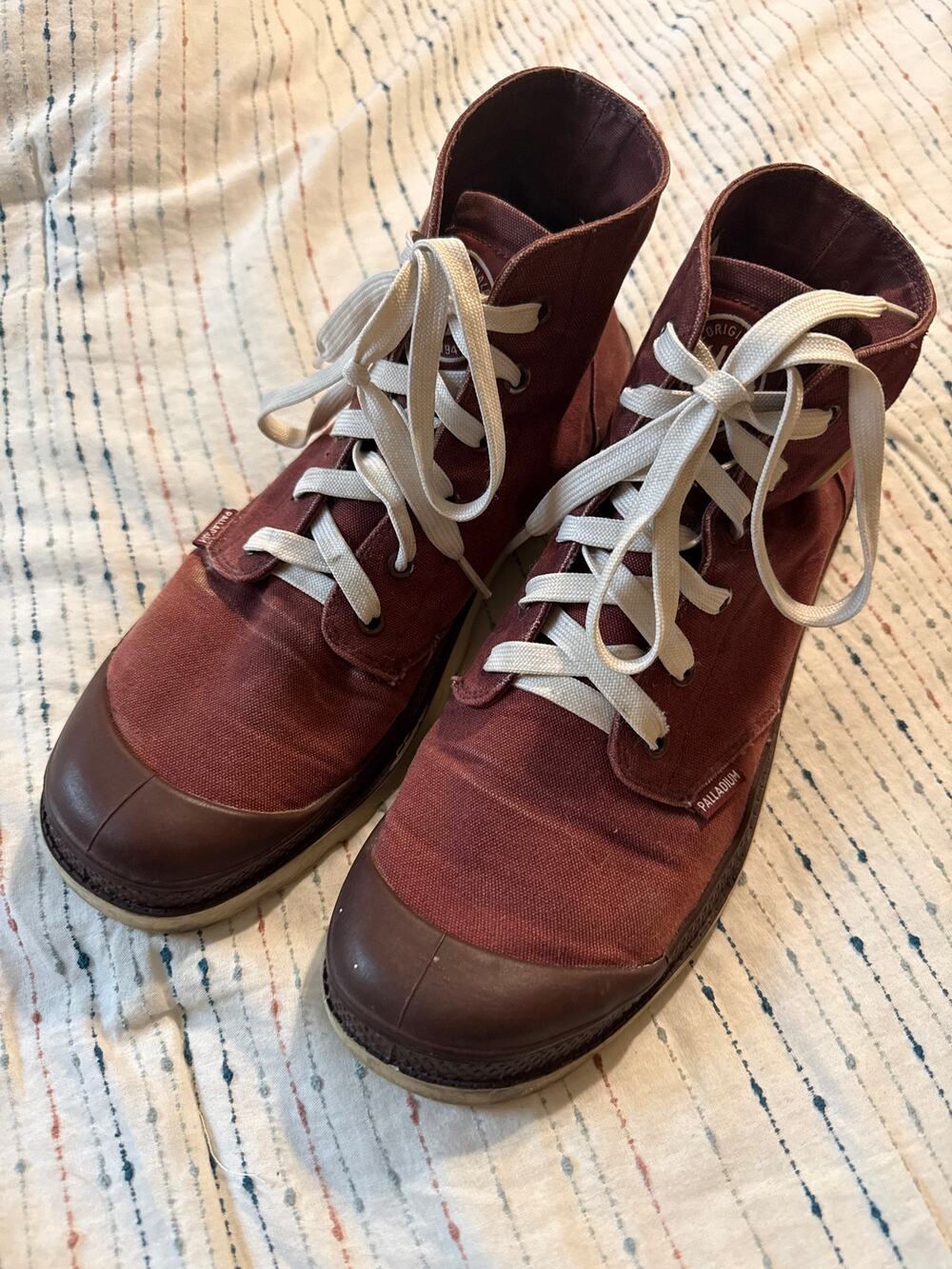 Palladium Pampa Hi Classic Canvas Lace Up Boots Burgundy Red Men’s Size 10